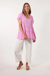 Botanical Tiered Top - Peony