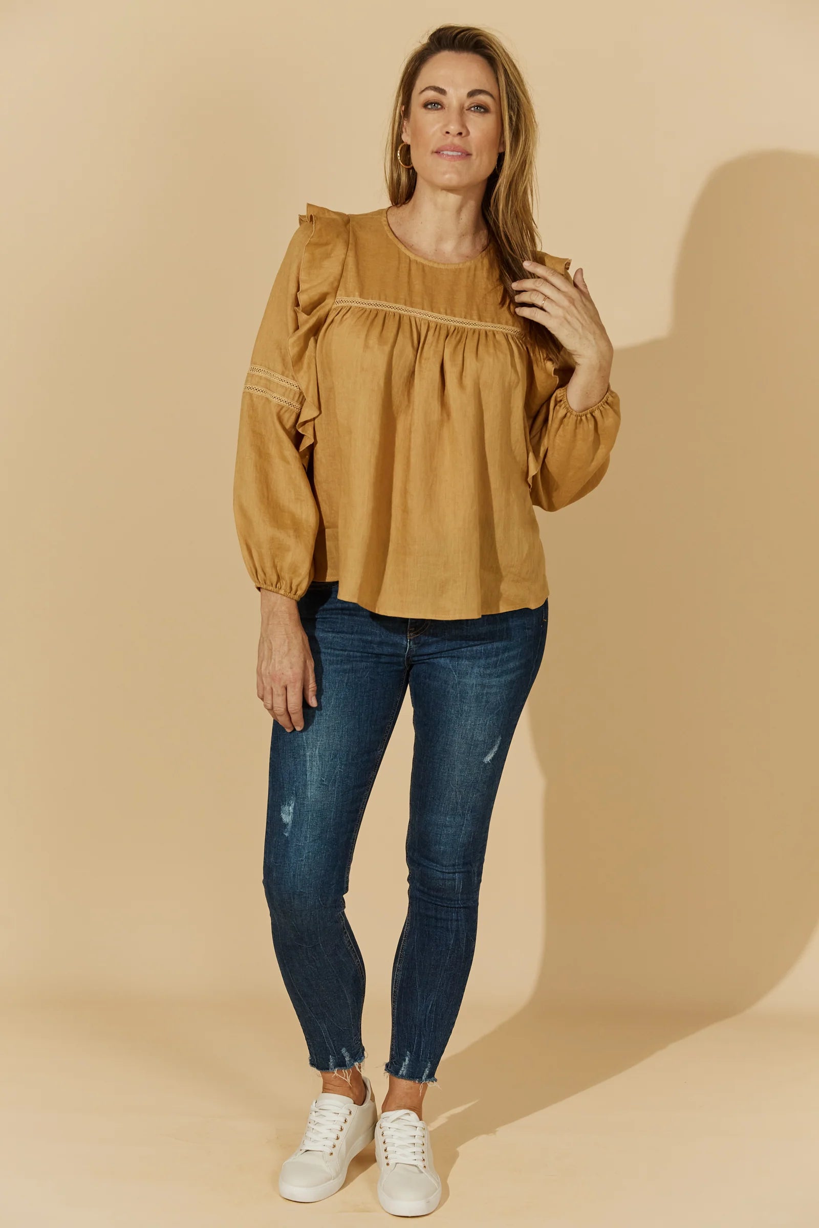 Honesty Peasant Top - Cinnamon