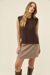 Darby Knit Vest - Chocolate