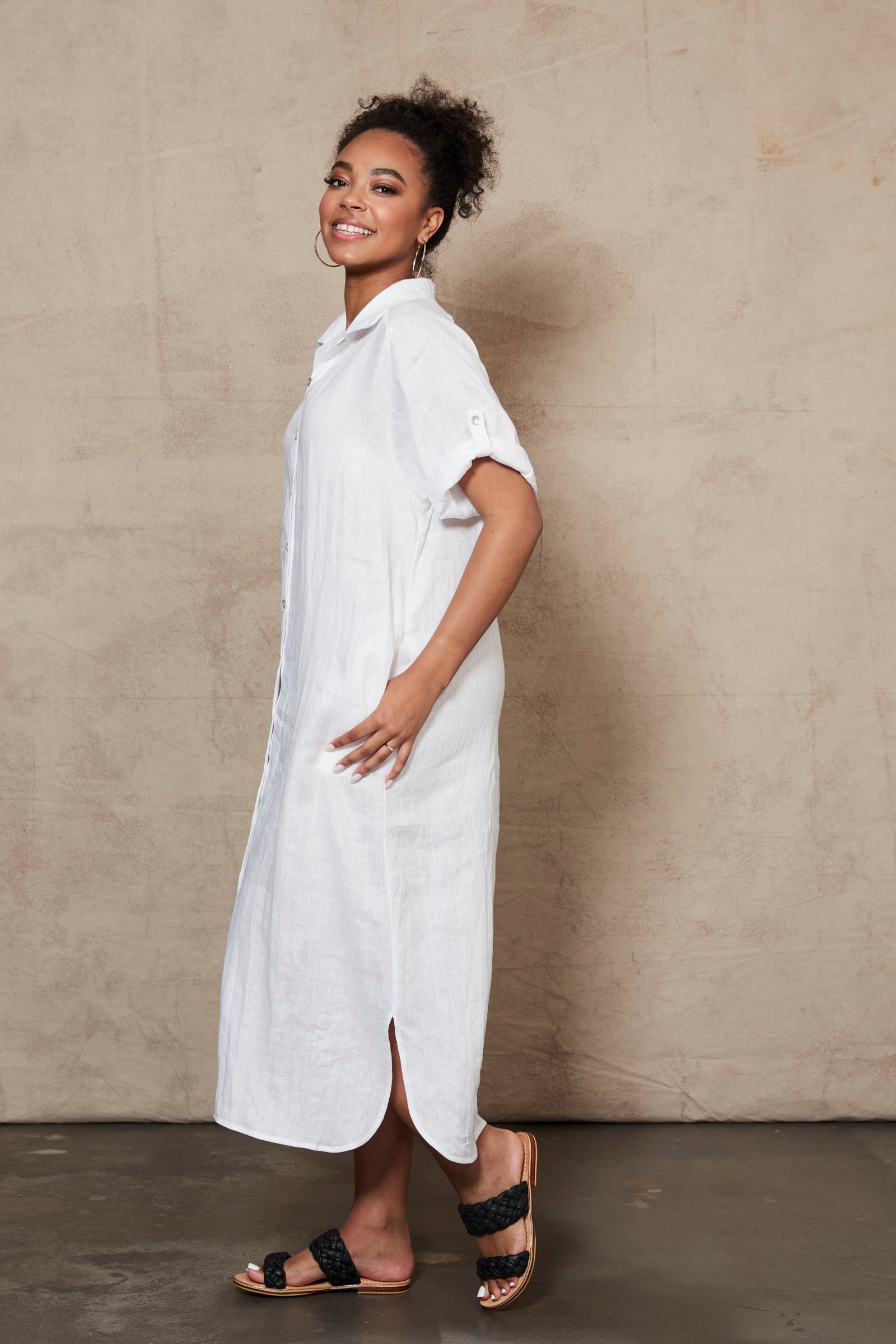 Studio Shirt Dress - Salt