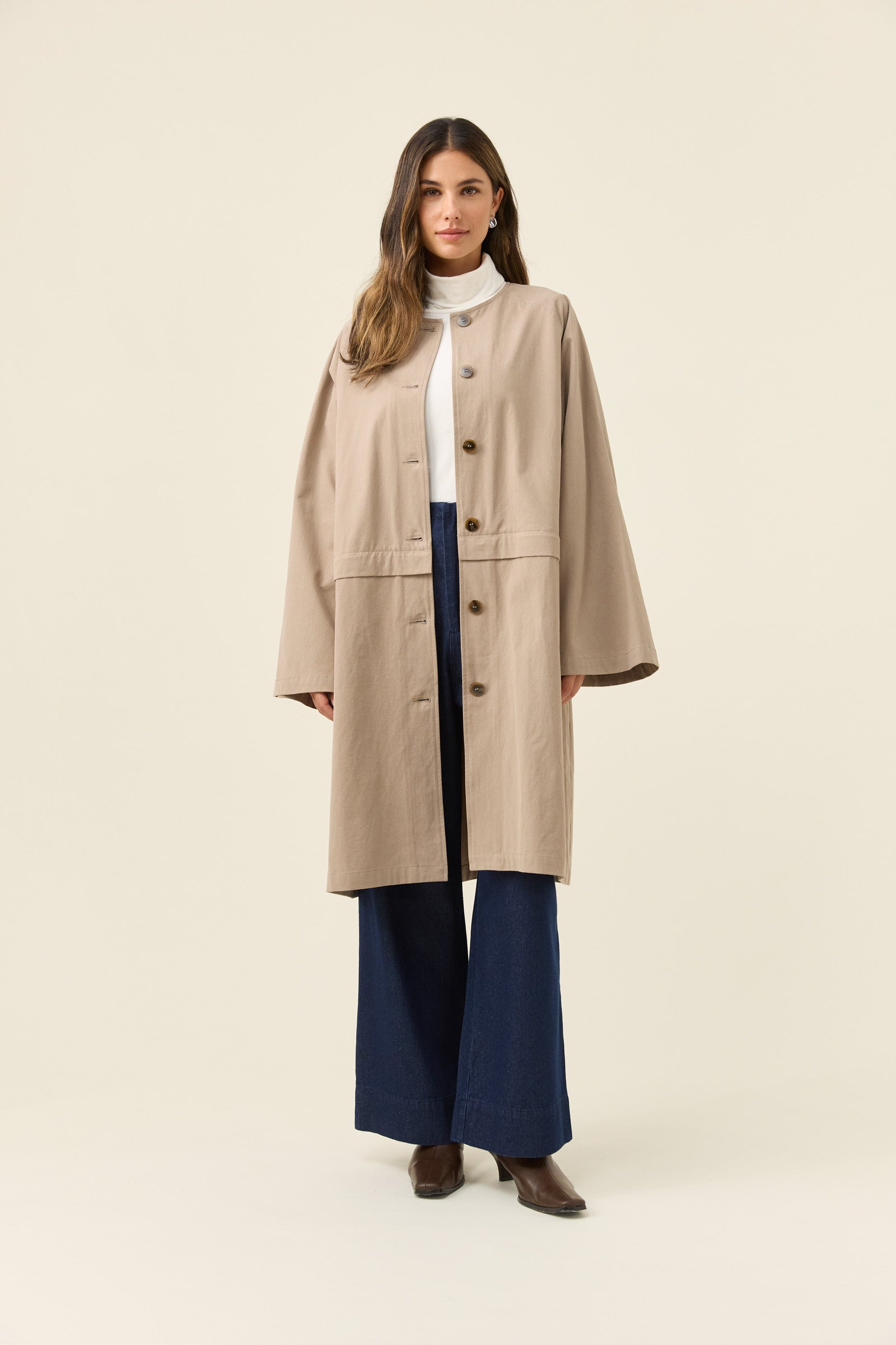 Farida Convertible Coat - Stone