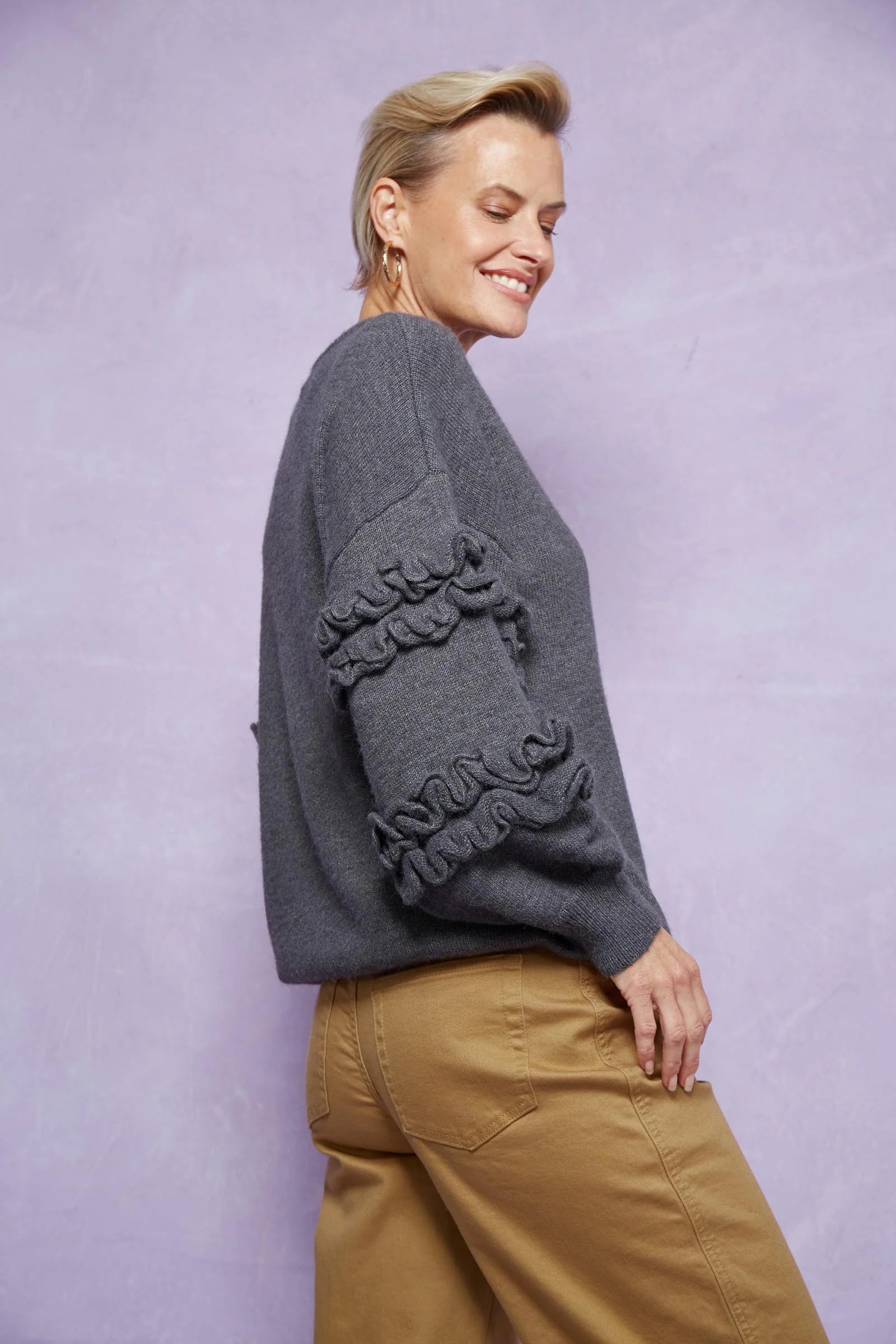 Garland Ruffle Jumper - Raven