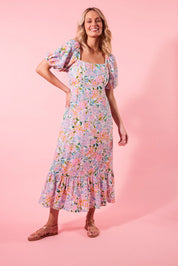 Flora Tie Dress - Salt Hydrangea