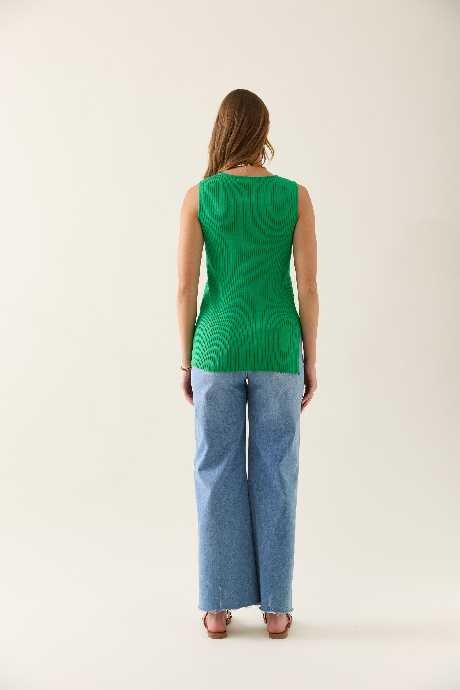 Adele Split Tank - Green