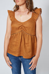 Antillia Frill Top - Cinnamon