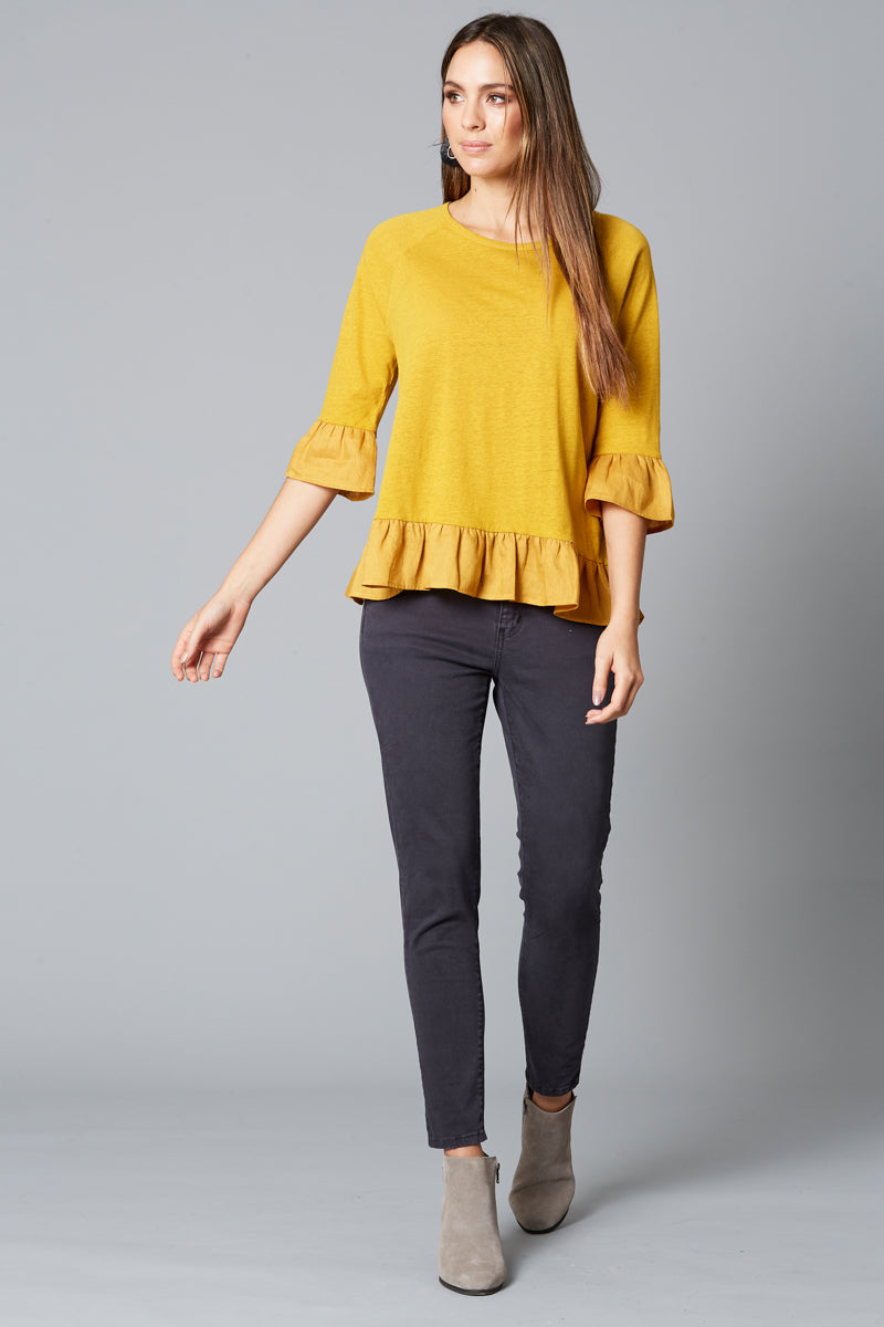 Mama Frill TShirt - Saffron