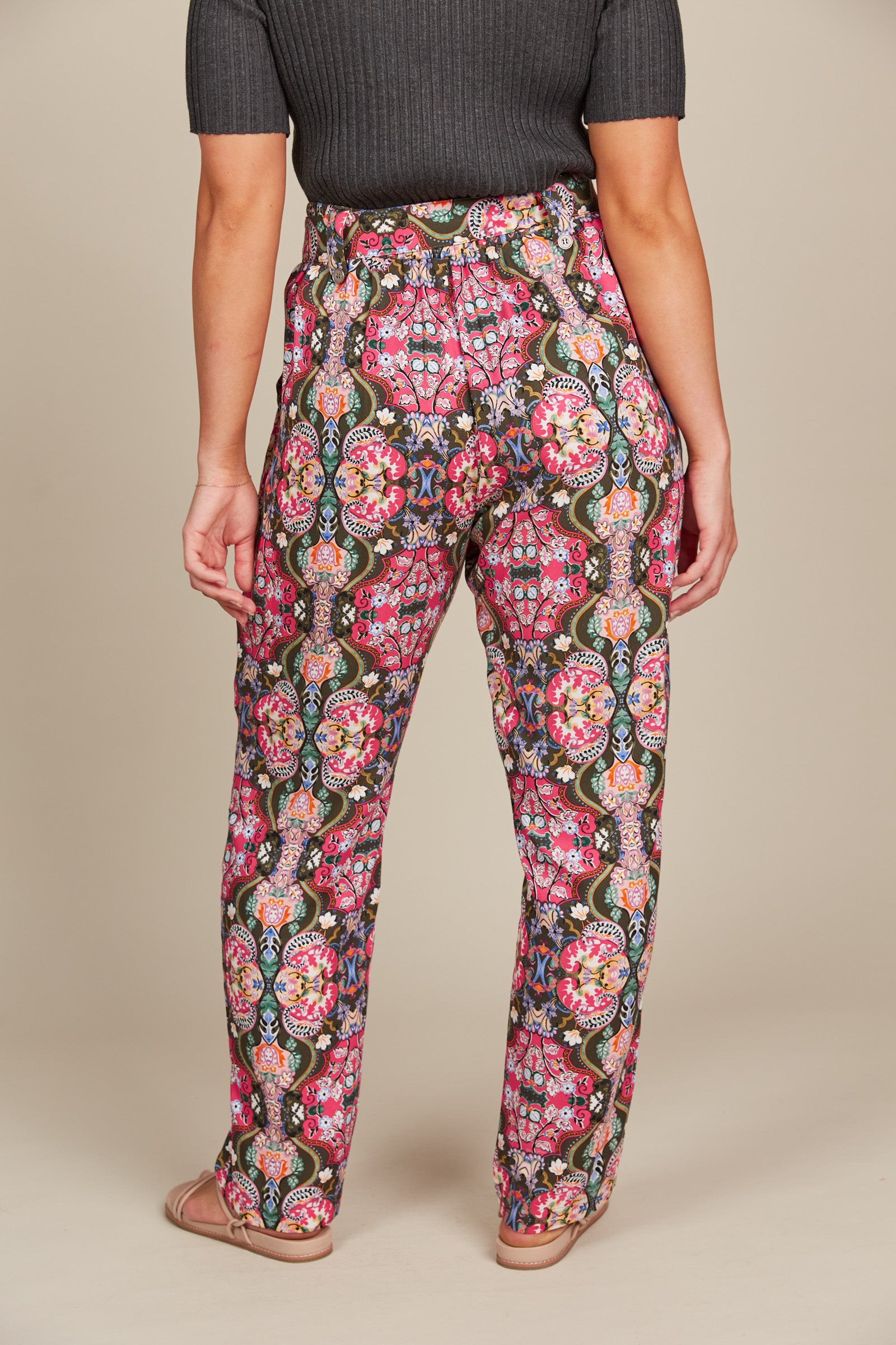 Esme Pant - Olive Fleuron