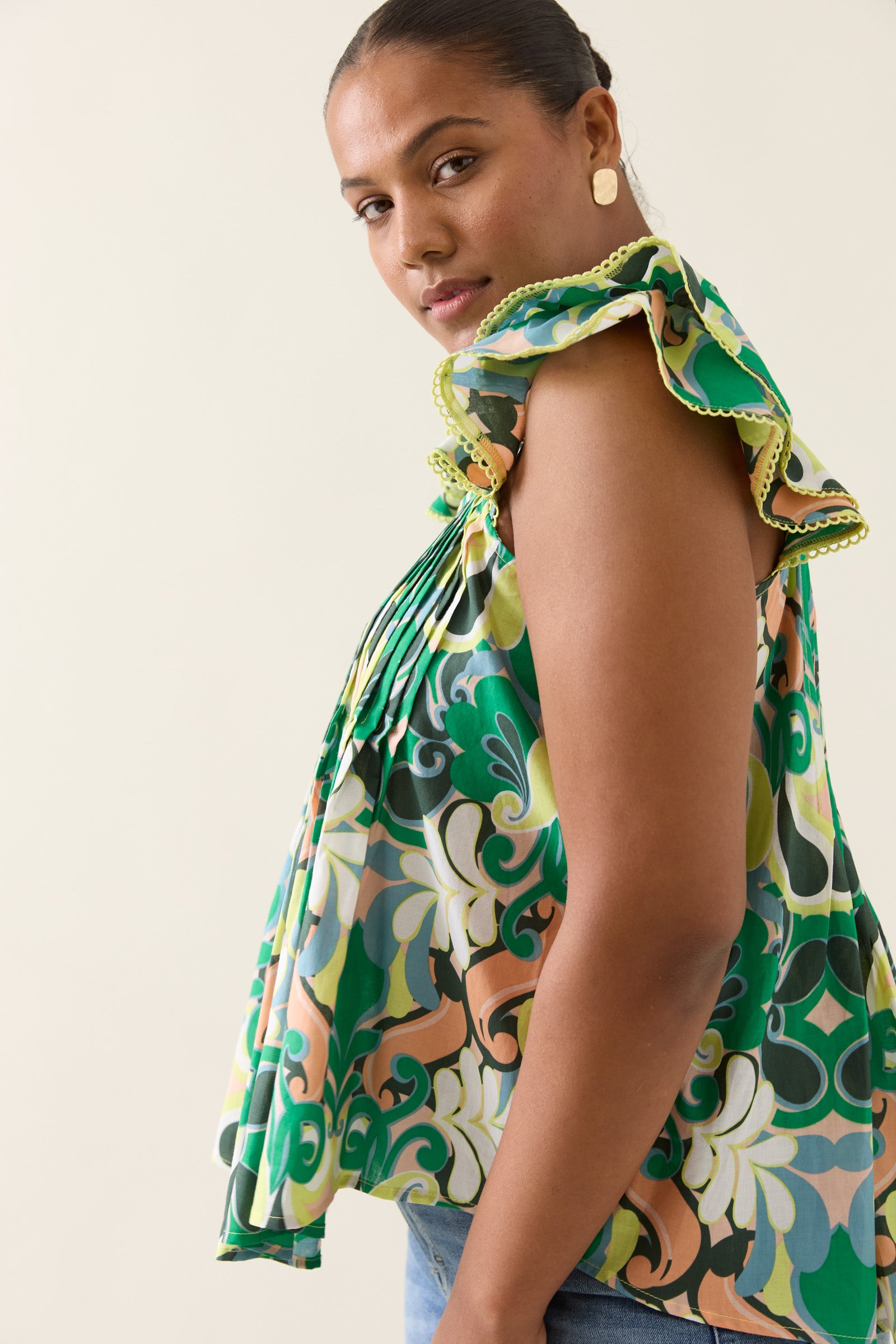 Aurora Frill Tank - Paisley