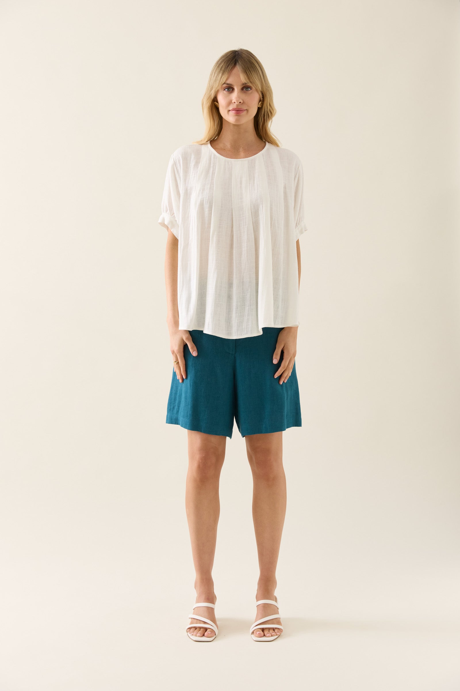Ingrid Pleat Top - Lotus