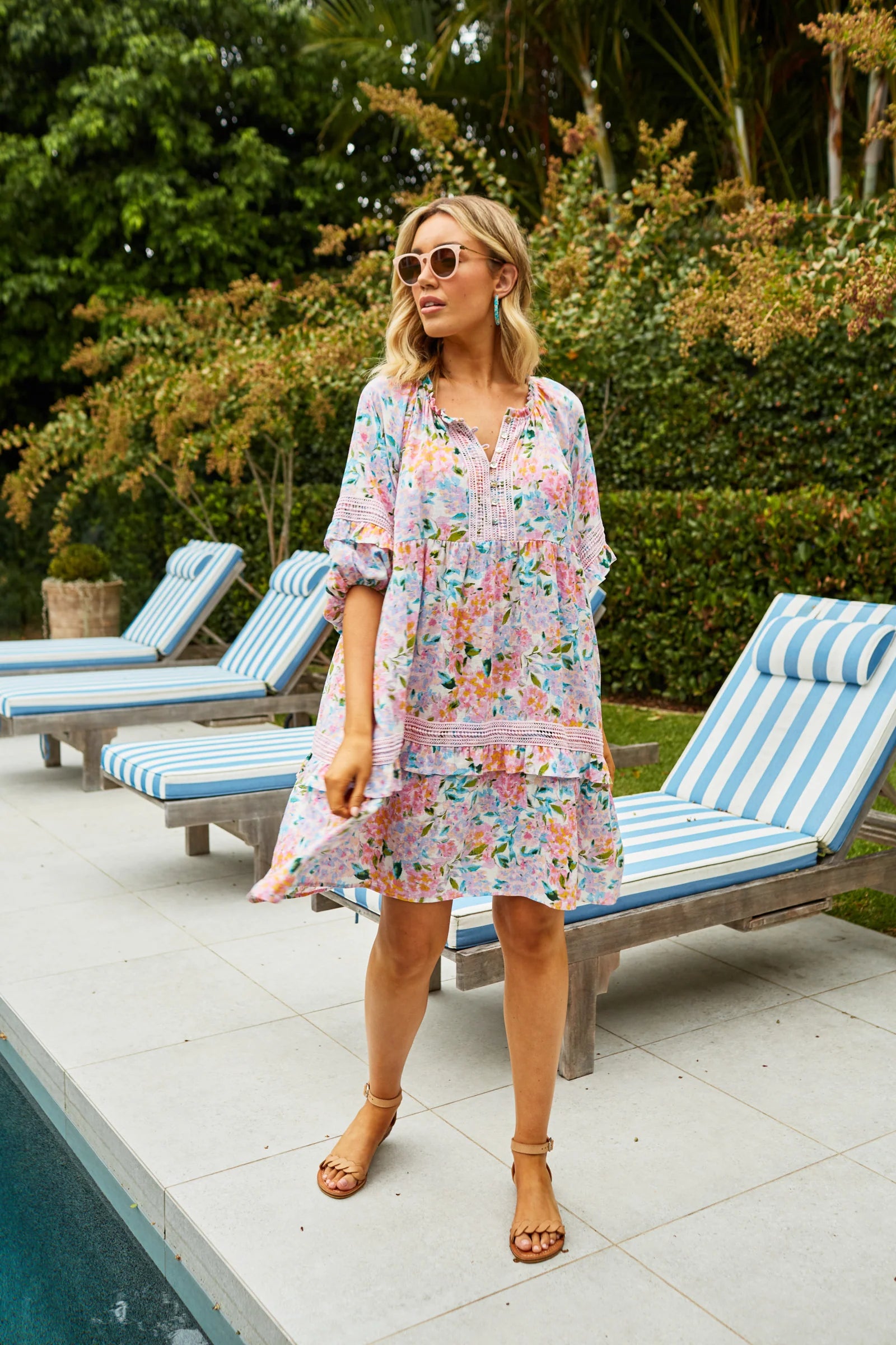 Flora Lace Dress - Salt Hydrangea