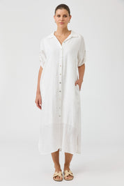 Studio Shirt Dress - Salt
