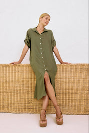 Studio Shirt Dress - Khaki