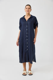 Studio Shirt Dress - Navy