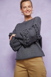 Garland Ruffle Jumper - Raven