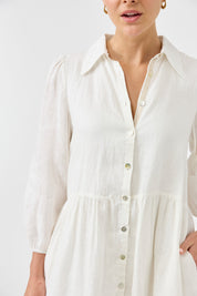 Studio Midi Shirt Dress - Salt