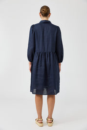 Studio Midi Shirt Dress - Navy