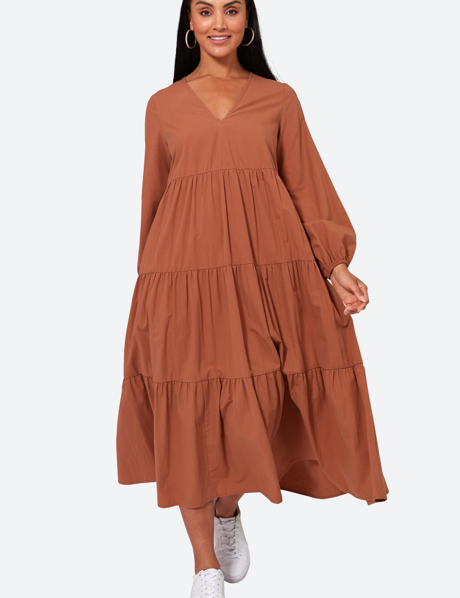 Studio Tiered Maxi - Cinnamon - eb&ive Clothing - Dress Maxi