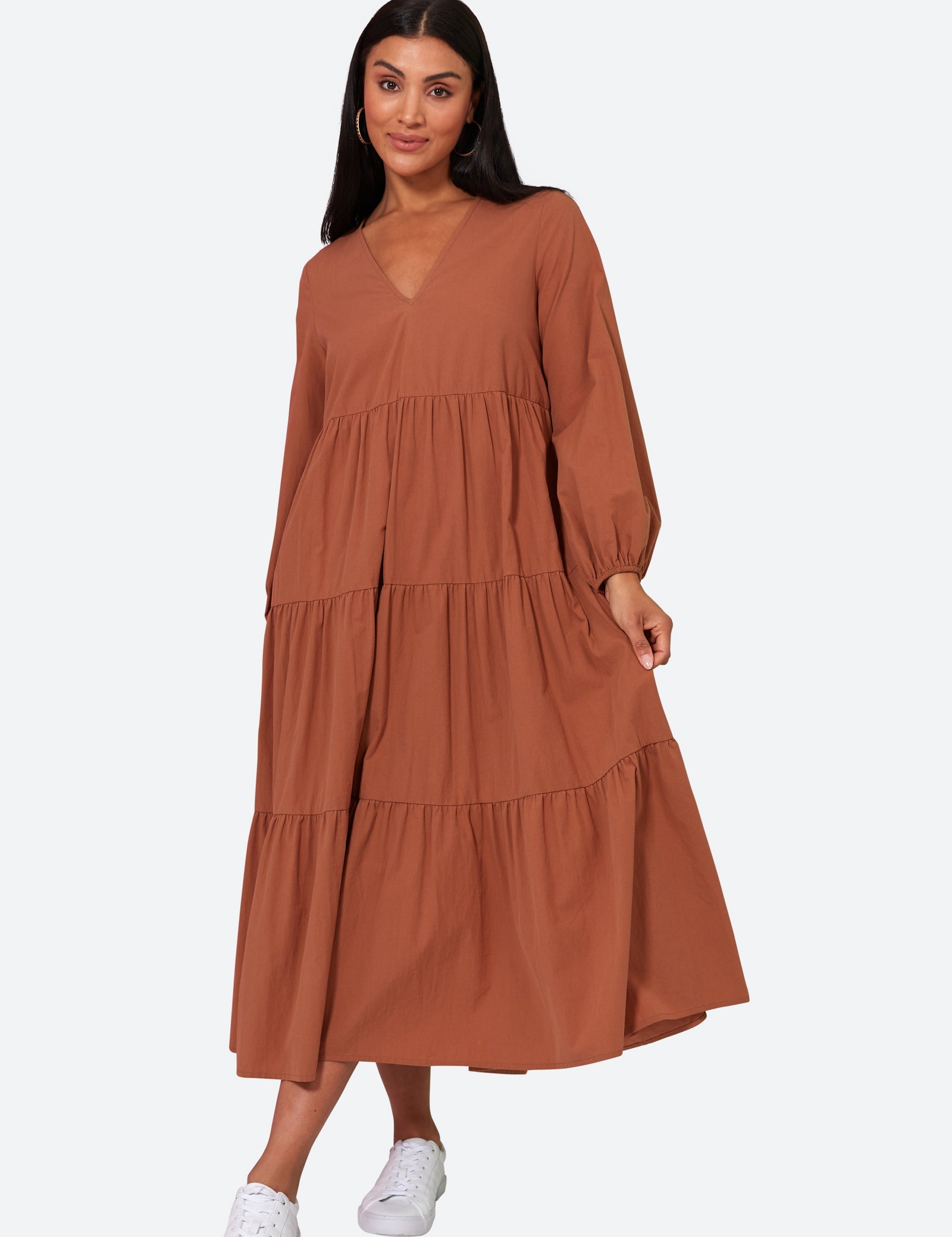 Studio Tiered Maxi - Cinnamon - eb&ive Clothing - Dress Maxi