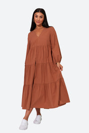 Studio Tiered Maxi - Cinnamon - eb&ive Clothing - Dress Maxi