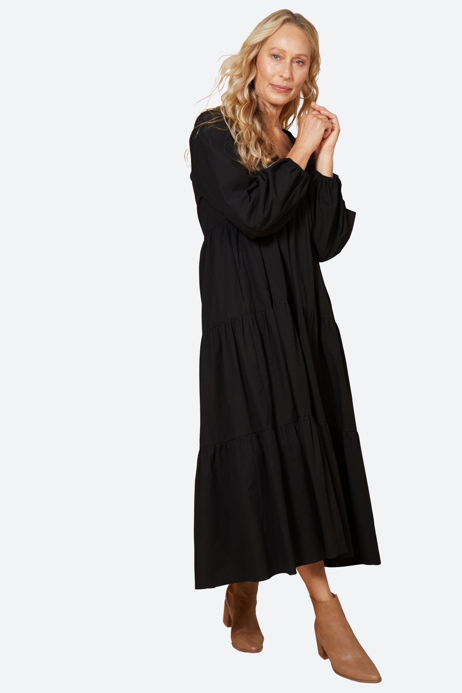Studio Tiered Maxi - Ebony - eb&ive Clothing - Dress Maxi
