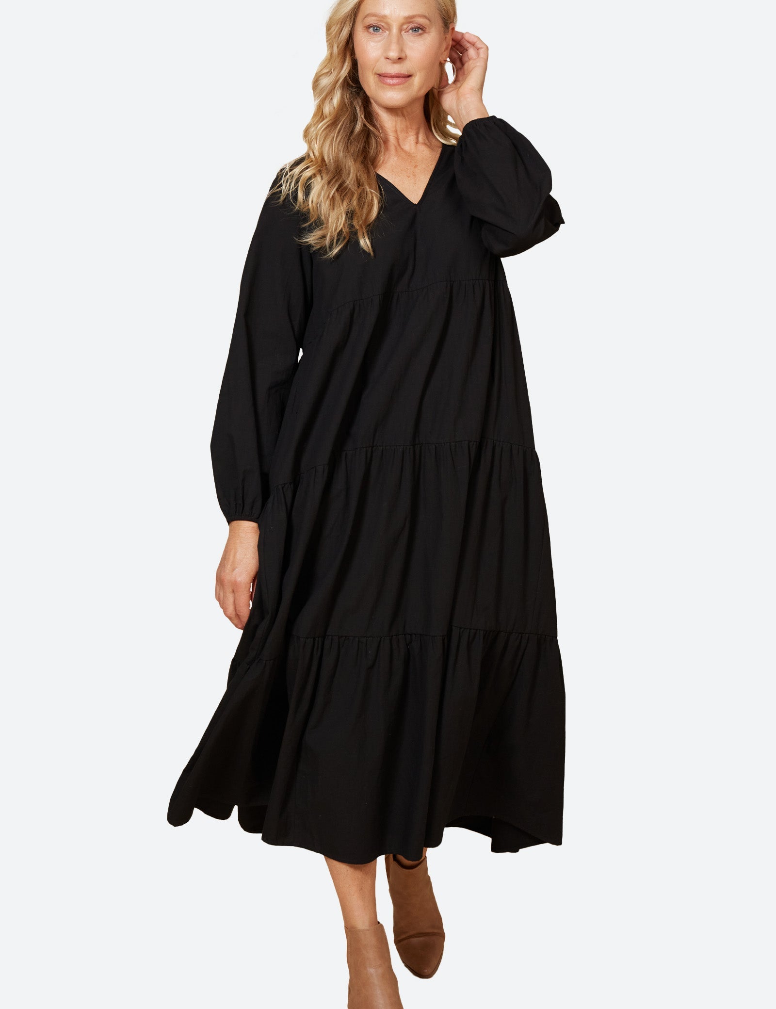 Studio Tiered Maxi - Ebony - eb&ive Clothing - Dress Maxi