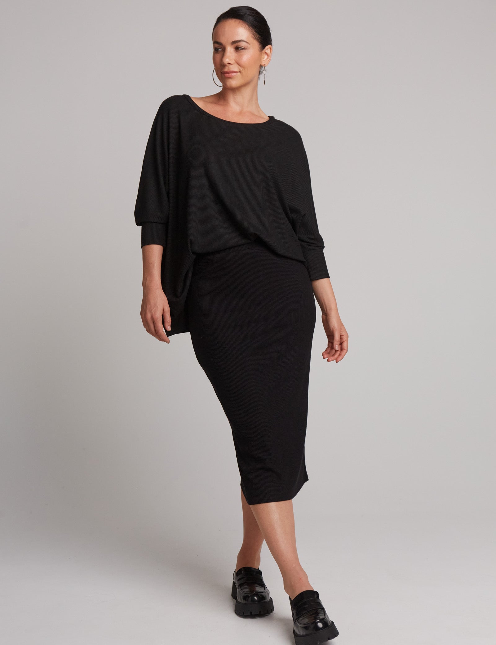 Studio Jersey Skirt - Ebony - eb&ive Clothing - Skirt Mid