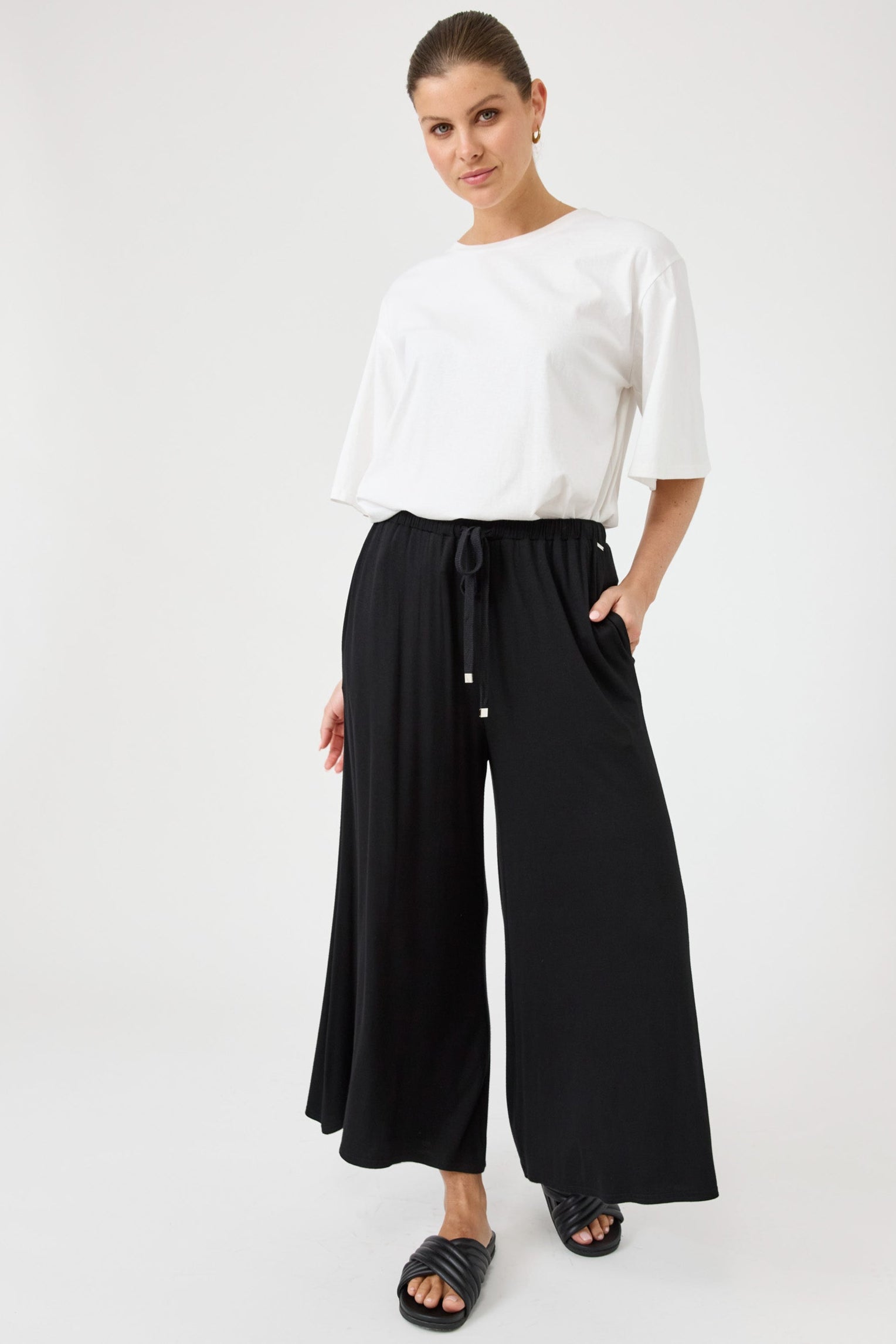 Studio Jersey Tie Pant - Ebony