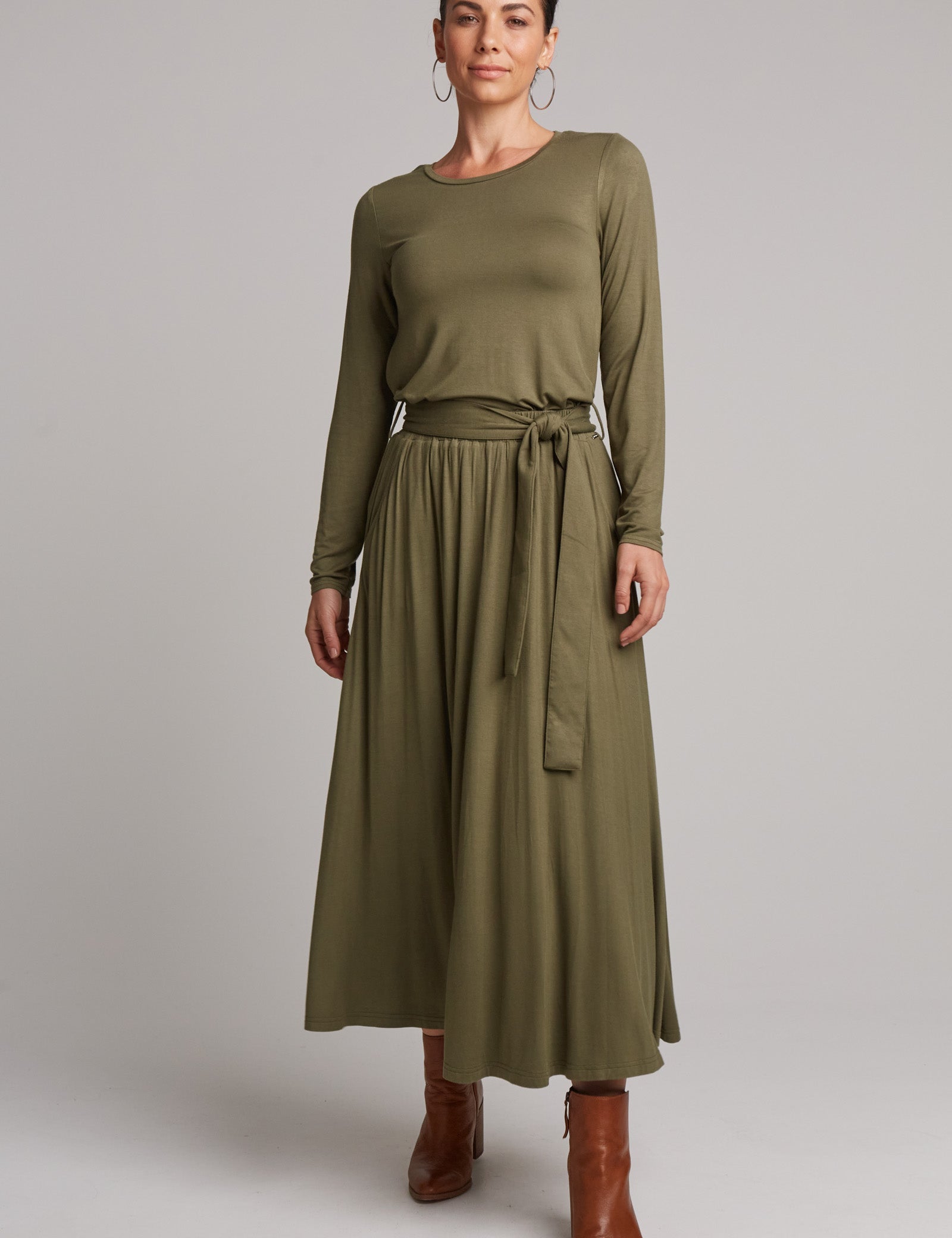 Studio Jersey Tie Skirt - Fern - eb&ive Clothing - Skirt Maxi