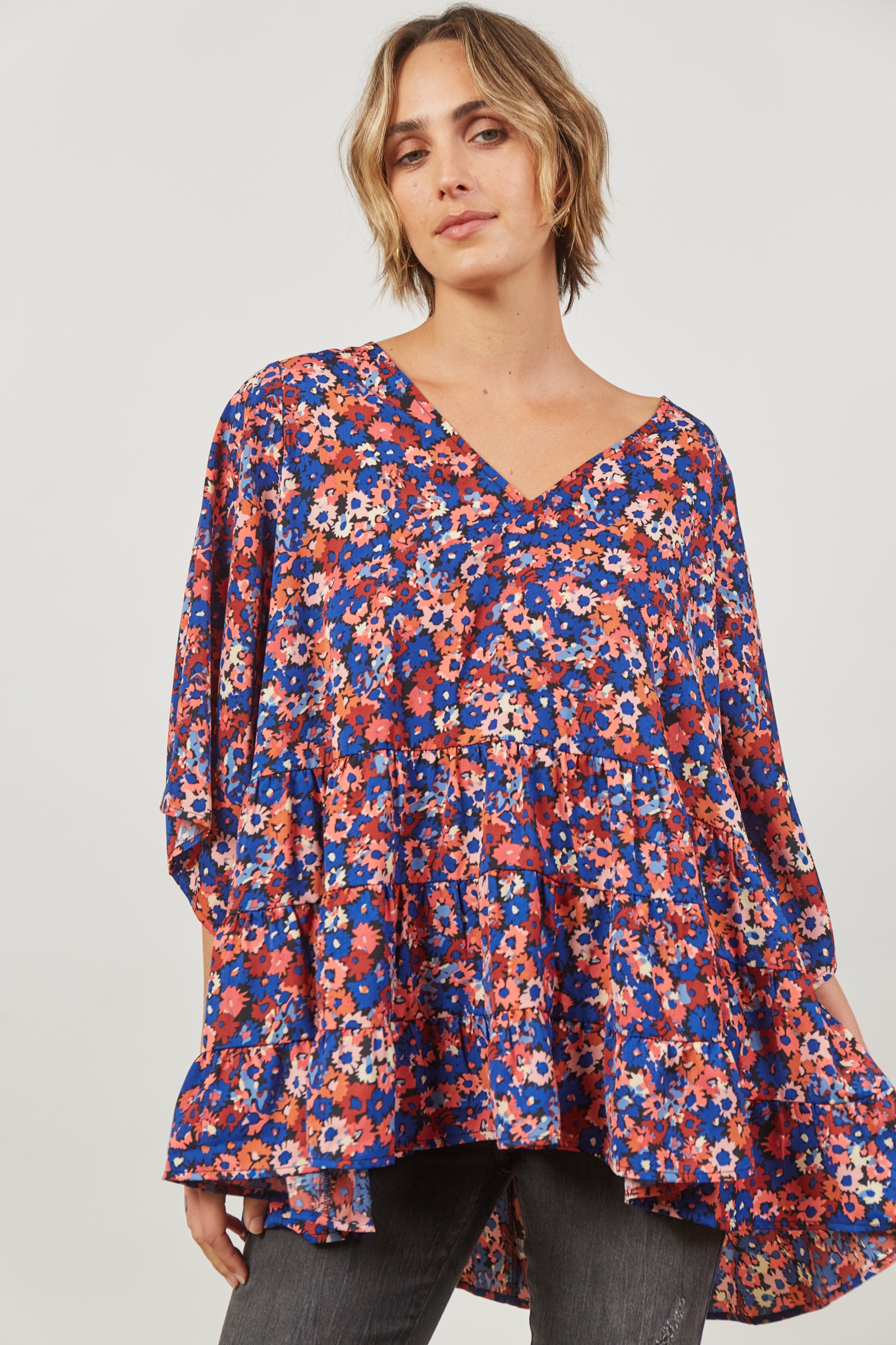 Romance Relax Top - Azure Bloom