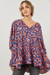 Romance Relax Top - Azure Bloom