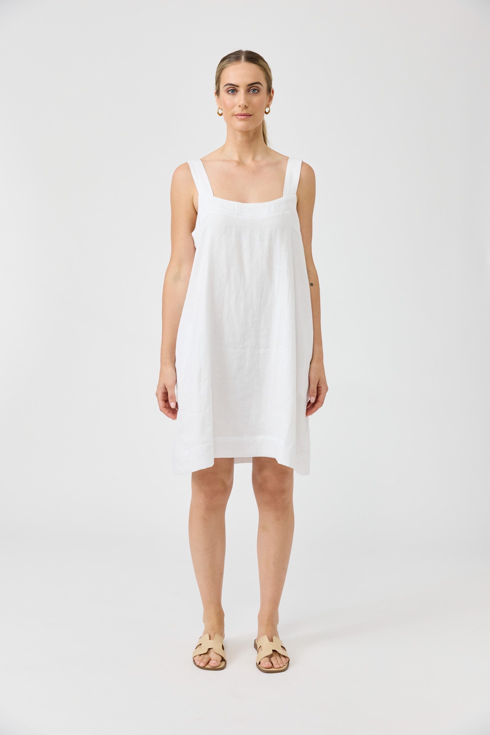 Studio Short Tank Dress - White