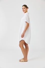Studio Short Shirt Dress - White