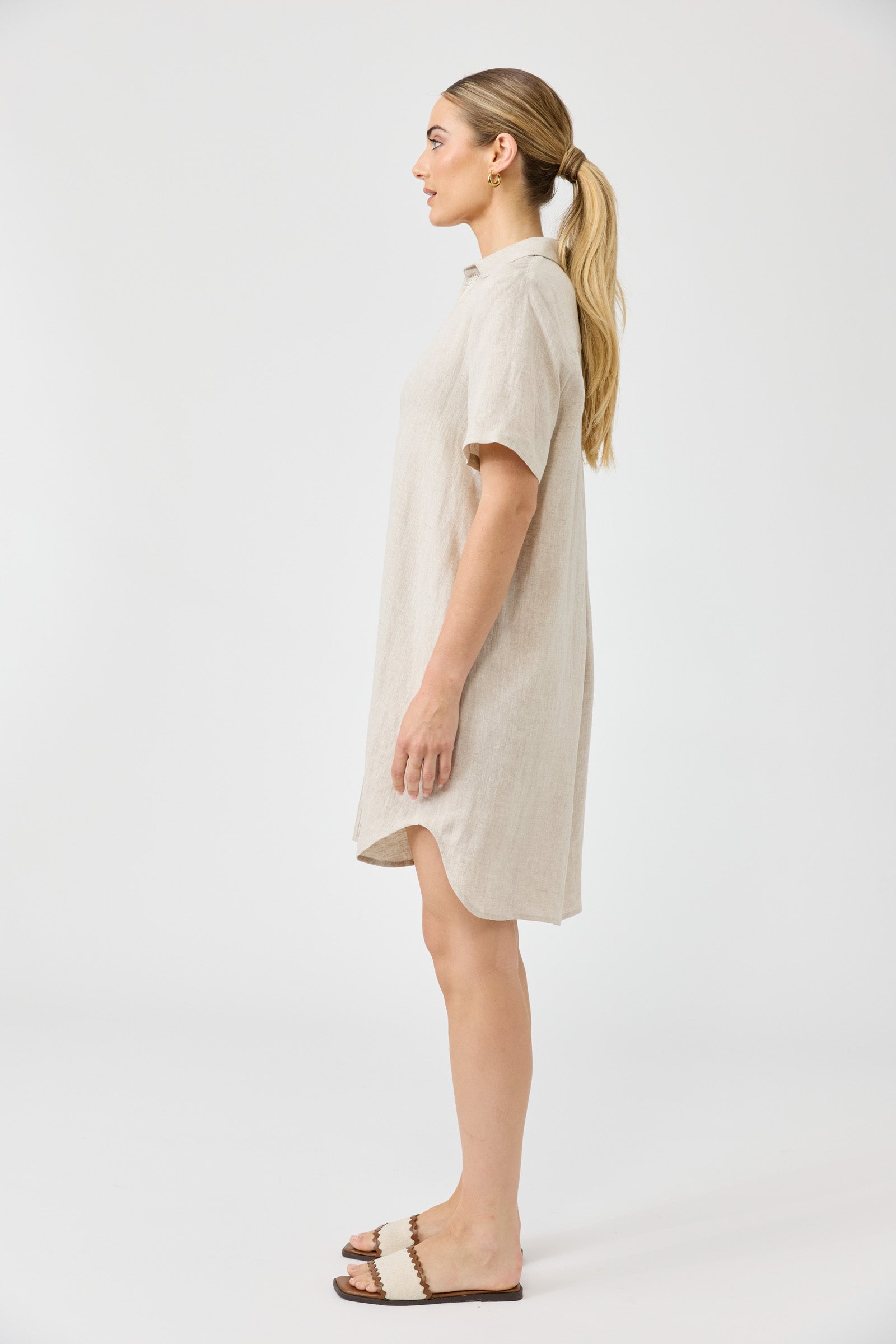 Studio Short Shirt Dress - Dune