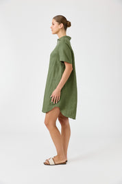 Studio Short Shirt Dress - Olive