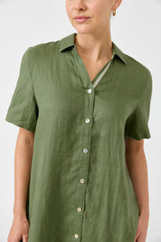 Studio Short Shirt Dress - Olive