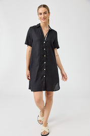 Studio Short Shirt Dress - Black