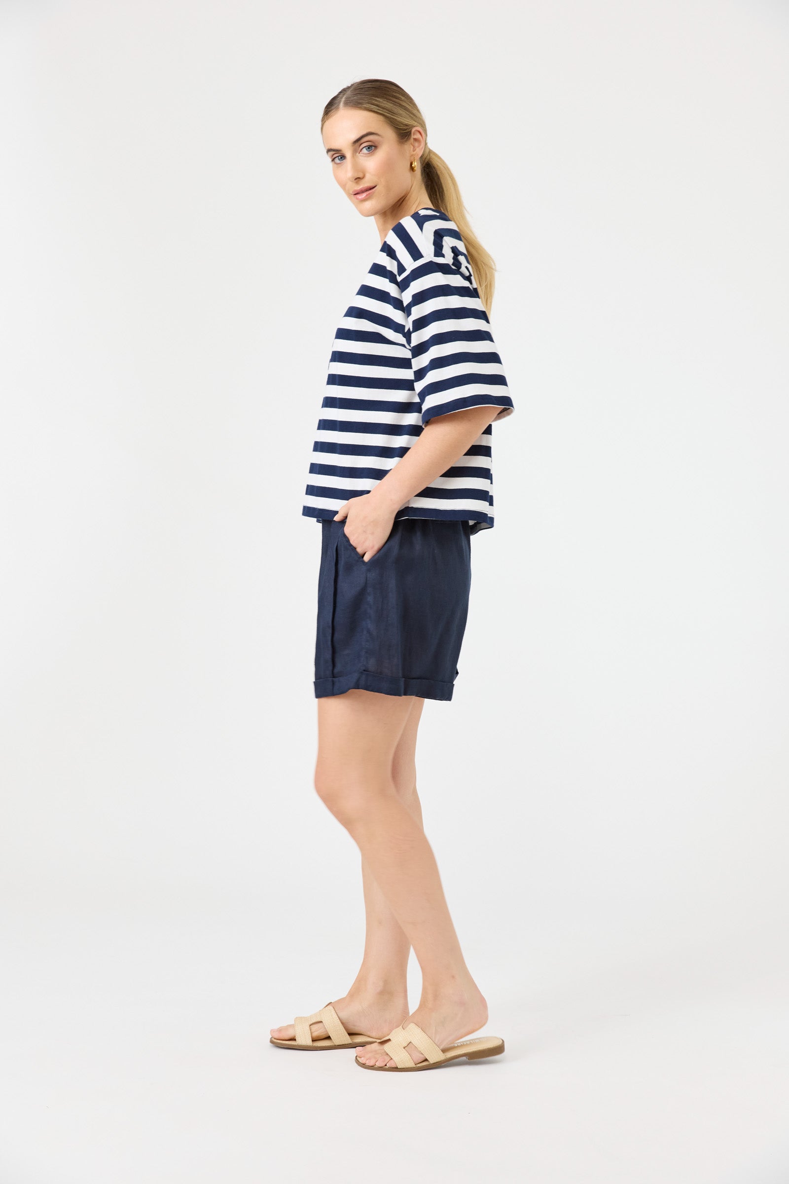 Studio Stripe Tshirt - Indigo