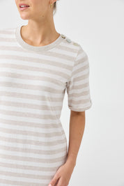 Studio Stripe Tshirt Dress - Stone