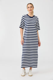 Studio Stripe Tshirt Dress - Indigo