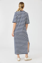Studio Stripe Tshirt Dress - Indigo