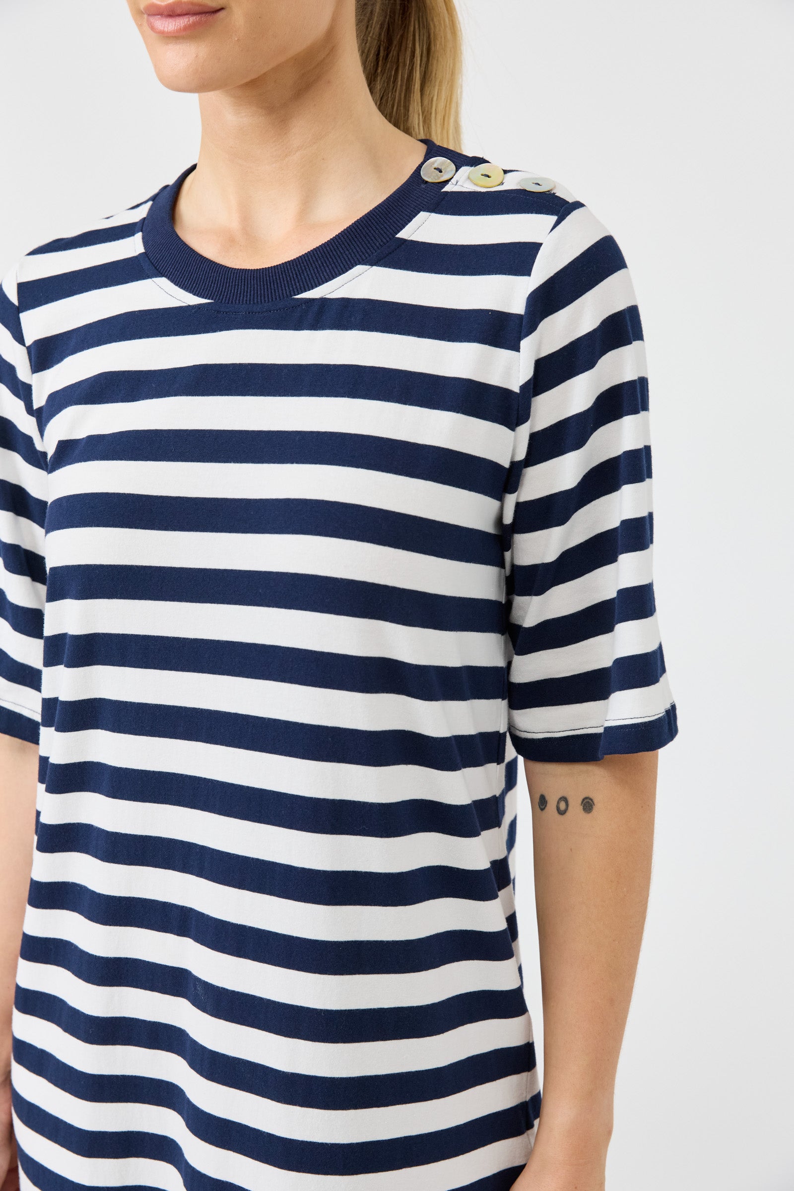 Studio Stripe Tshirt Dress - Indigo