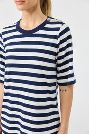 Studio Stripe Tshirt Dress - Indigo