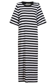Studio Stripe Tshirt Dress - Ebony