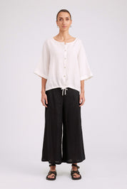 Studio Button Top/Jacket - White