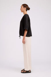 Studio Button Top/Jacket - Black