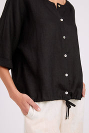 Studio Button Top/Jacket - Black
