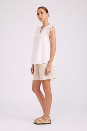 Studio Frill Tank - White