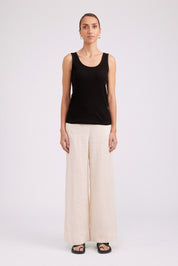 Studio Ribbed Tank - Black