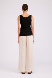 Studio Ribbed Tank - Black
