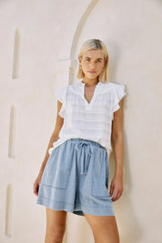 Sovana Frill Tank - White